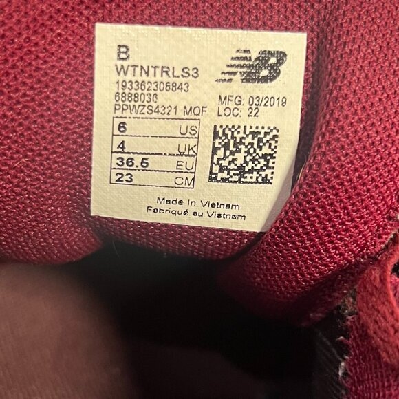 New Balance Nitrel V3 Womens 6 Running Shoes Maroon Athletic Hiking All Terrain - Picture 2 of 16